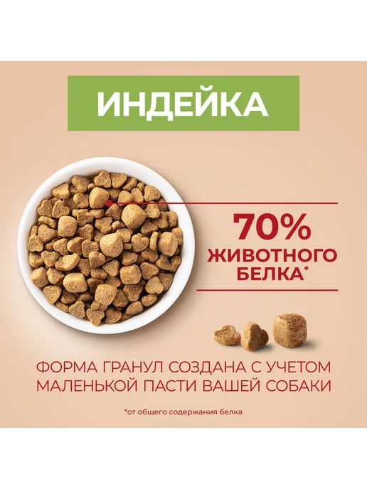 Сухой корм PURINA ONE Малых Контроль для собак, индейка, 1,5 кг, фото 8