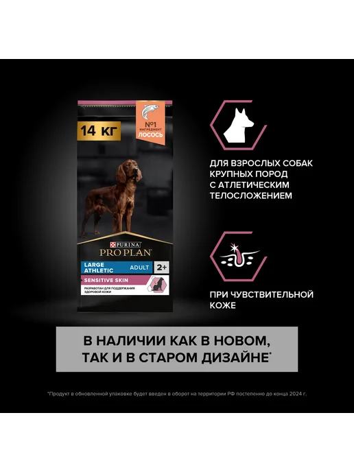 Сухой корм PRO PLAN Атлетичных Проблемы для собак, крупные, лосось, 14 кг, фото 3
