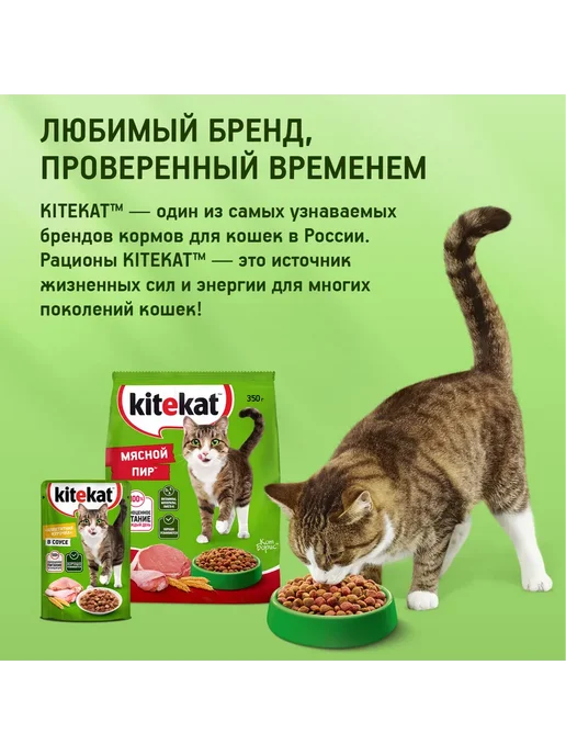 Сухой корм Kitekat Кошек Пир для собак, взрослые, мясо, 15 кг, фото 5