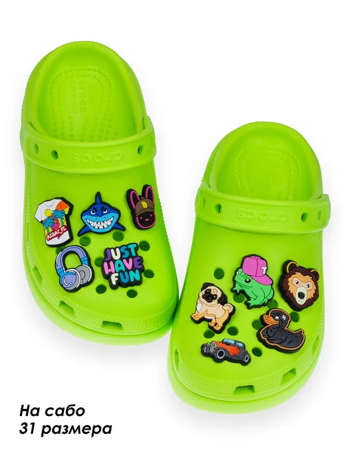 Jibba 50 штук джибитсы на crocs для мальчиков и девочек, синий, фото 3