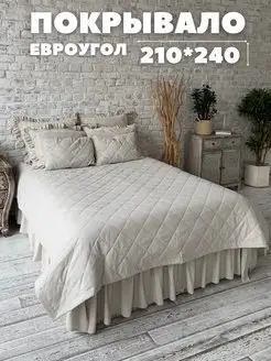 Покрывало лен стеганое на кровать 240х210 см Home Flax 91698634 купить за 5 315 ₽ в интернет-магазине Wildberries