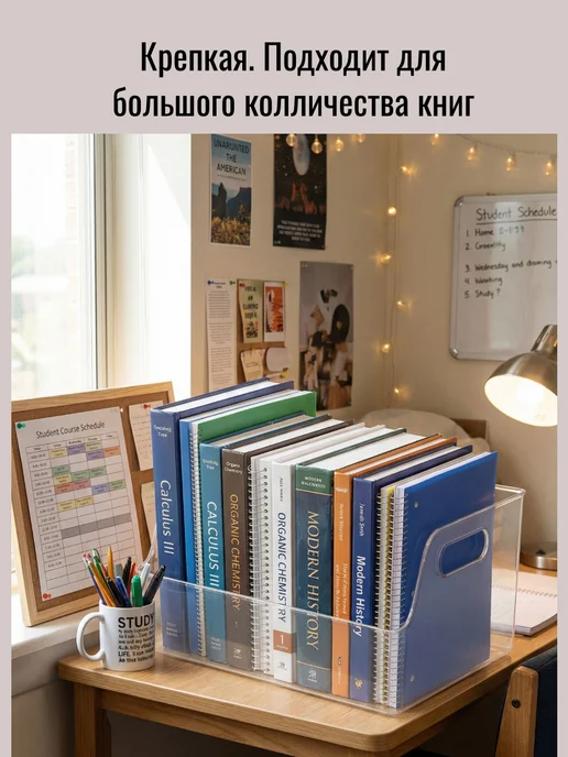 UDOBNO DOMA Подставка для книг и учебников школьная пластиковая, белый, фото 7
