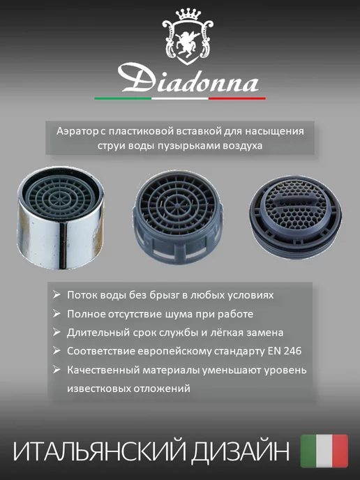 DIADONNA Смеситель на ванну D80-222101, серый, фото 4