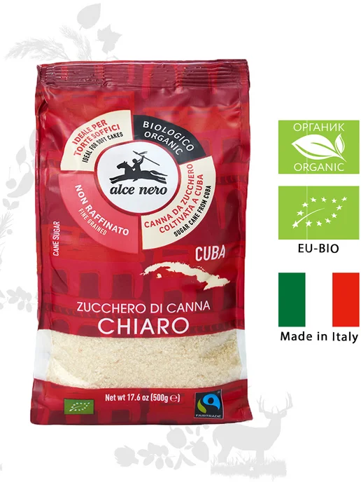 Alce Nero Сахар тростниковый светлый, органический, 500г БИО, 500 г, фото 2