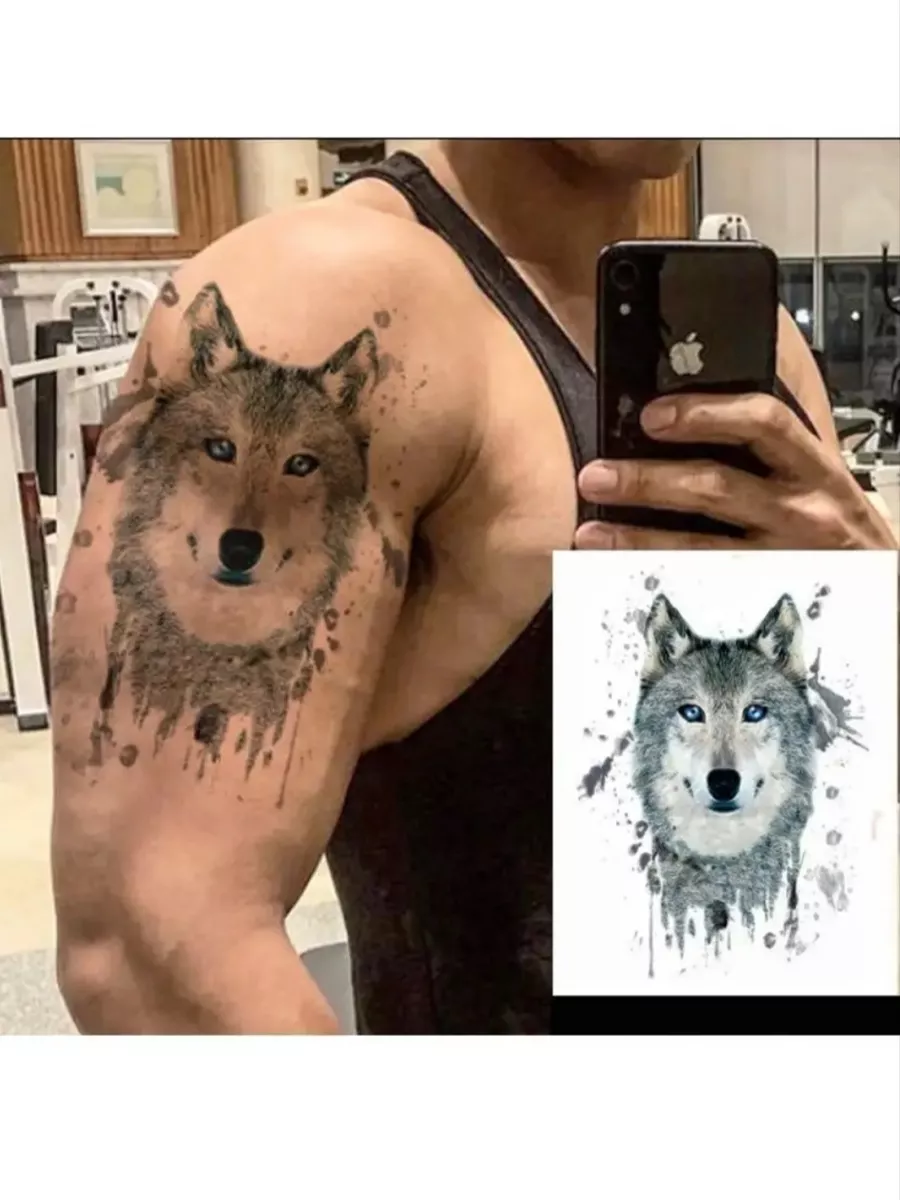 Татуировки волков для мужчин (75 фото)