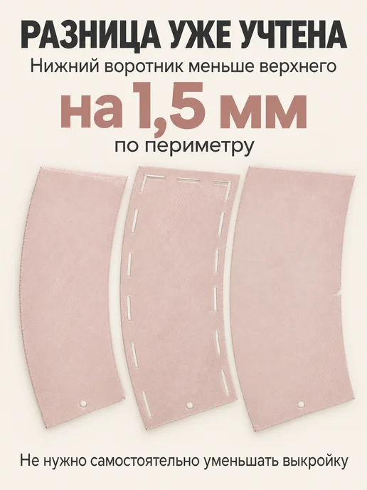 Девайсы портного Лекало выкройка отложного воротника с отрезной стойкой, розовый, фото 2