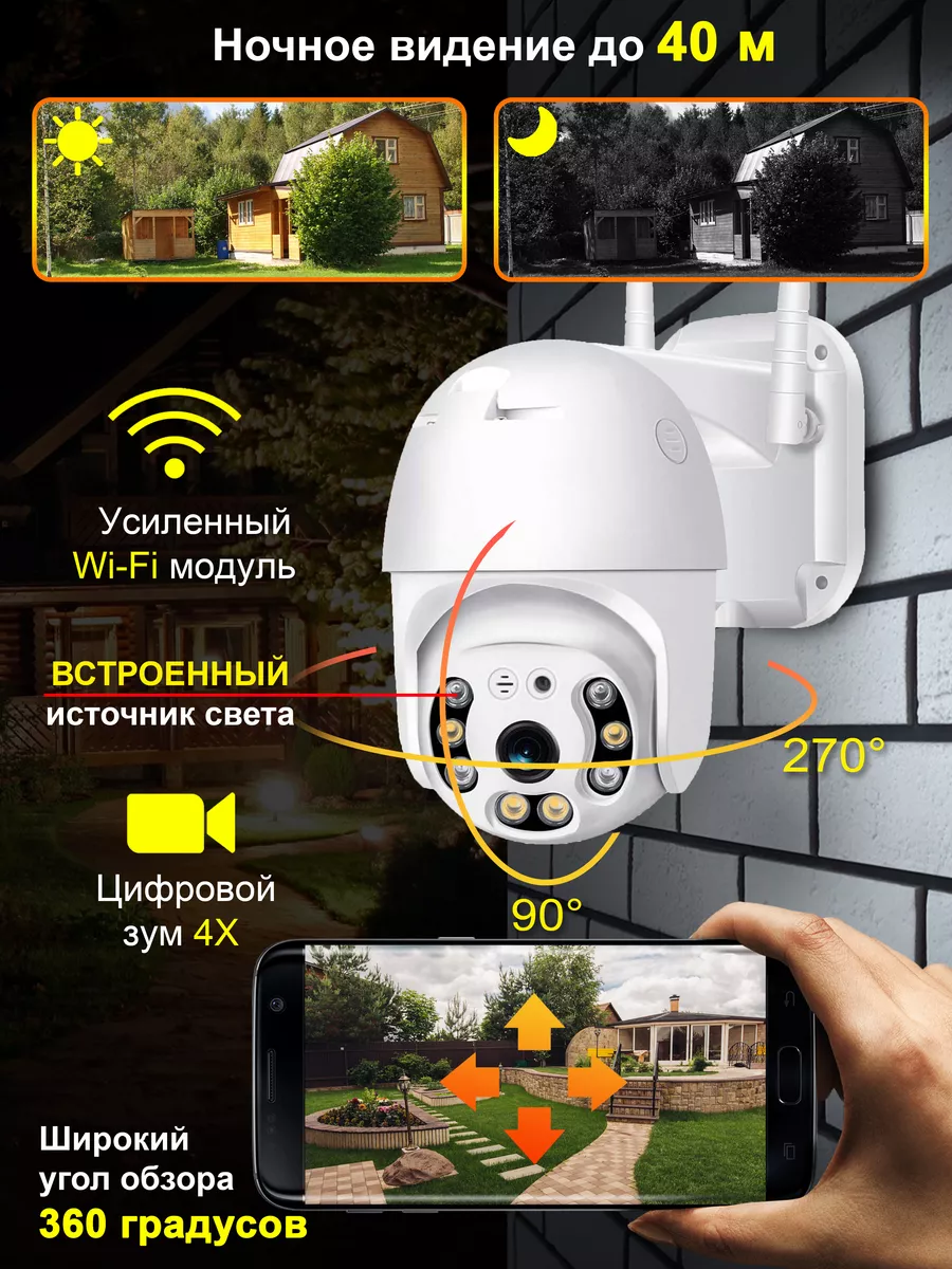 Камера видеонаблюдения уличная wi-fi Security Camera 92158859 купить в  интернет-магазине Wildberries