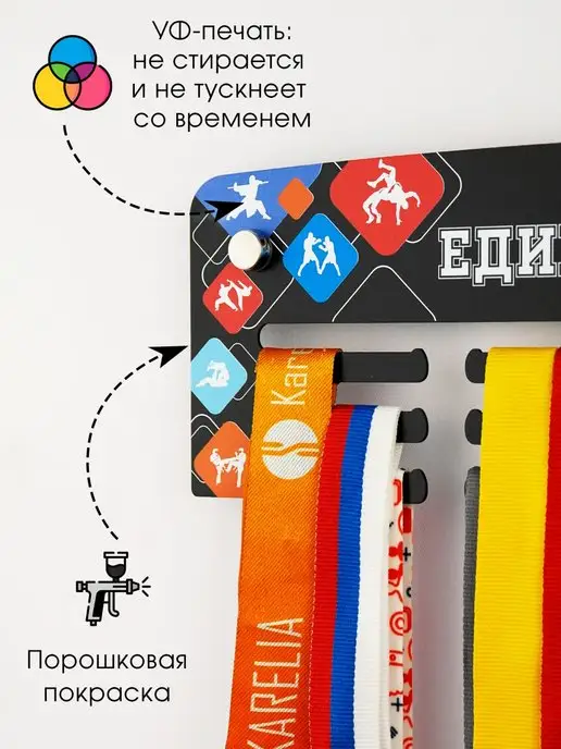 На Победе Медальница Старт "Единоборства", черный, фото 3