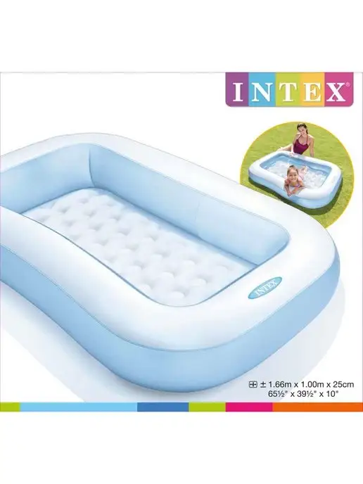 Intex Бассейн с надувным дном 166*100*25 см, 166x100, фото 6