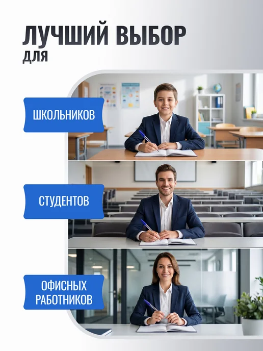 BIC Ручки шариковые синие, набор 10 штук, синий, фото 6