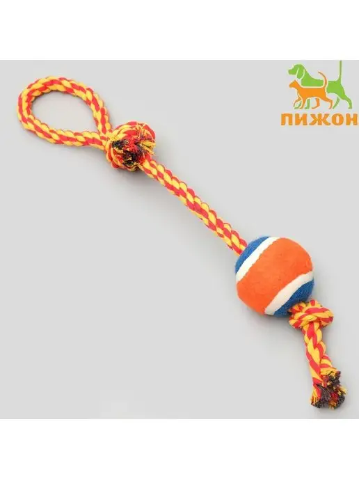 Теропром Игрушка для собак тренировочная канатная с мячом 1513506, вариант