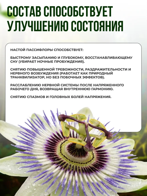 Мед и Конфитюр Пассифлора трава для работы кишечника 30 гр, 30 г, фото 3