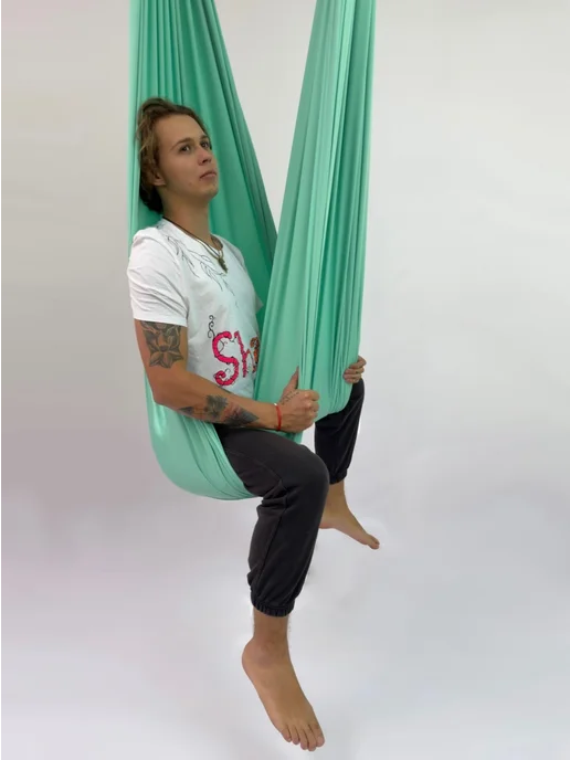YoGuru Гамак для йоги и фитнеса, зеленый, фото 2