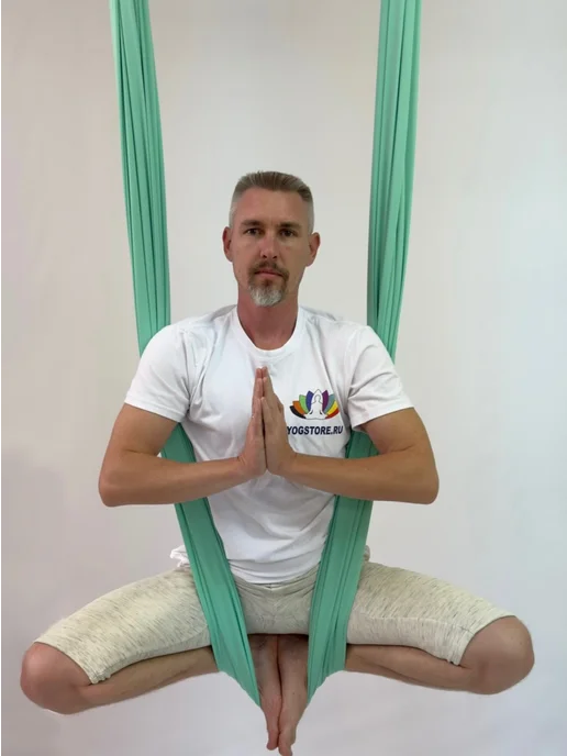 YoGuru Гамак для йоги и фитнеса, зеленый, фото 3