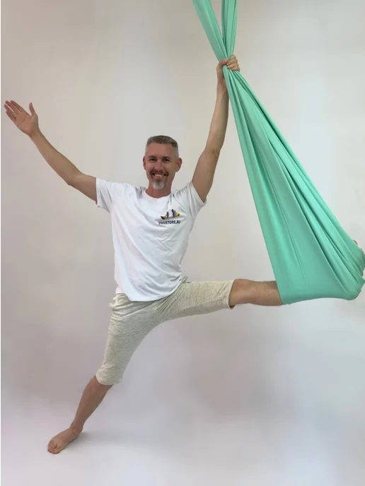 YoGuru Гамак для йоги и фитнеса, зеленый, фото 6