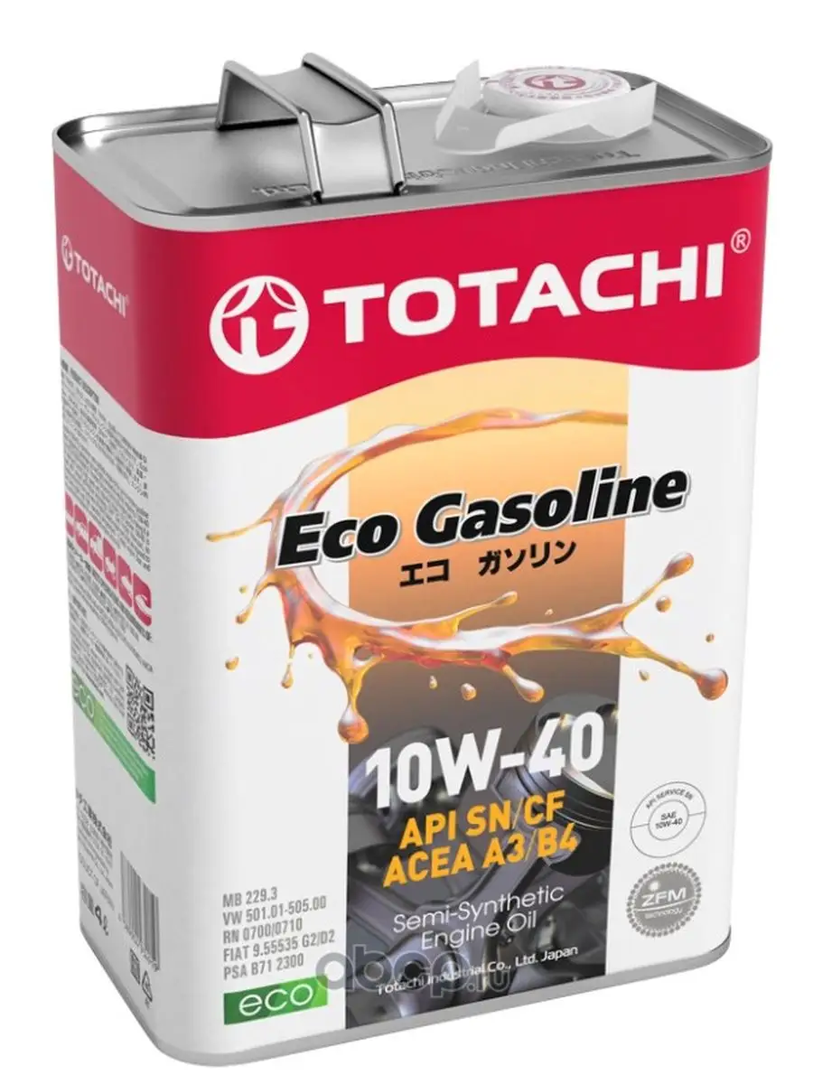 Масло моторное Eco Gasoline 10W40 полусинтетическое 4л TOTACHI 93181216  купить за 3 300 ₽ в интернет-магазине Wildberries