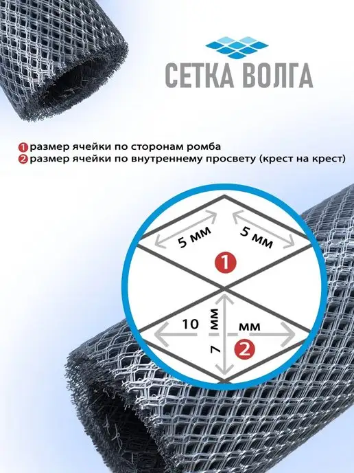 СЕТКА-ВОЛГА Сетка металлическая от грызунов, яч.5х5, 5м, 5 м