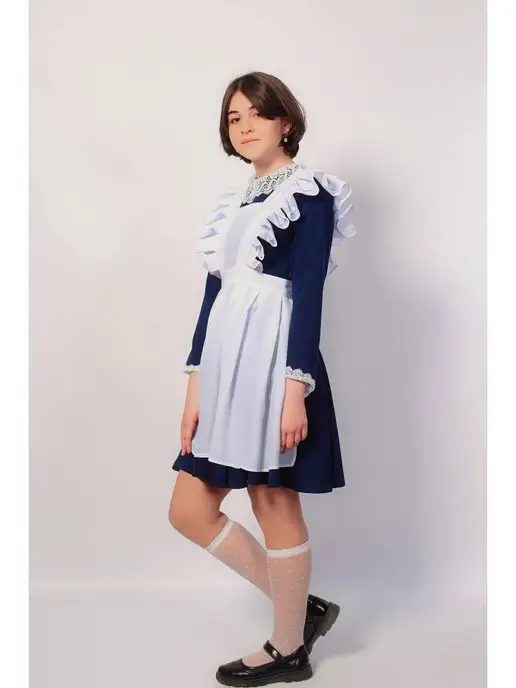 DeksJ Фартуки школьный на 1 сентября, белый, фото 2