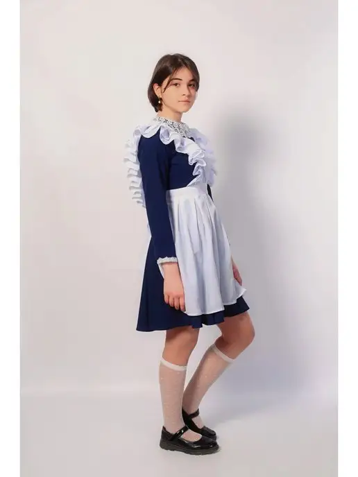 DeksJ Фартуки школьный на 1 сентября, белый, фото 3