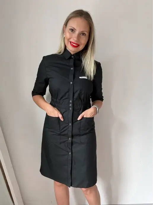 Elite Stylepro медицинский халат медика, черный