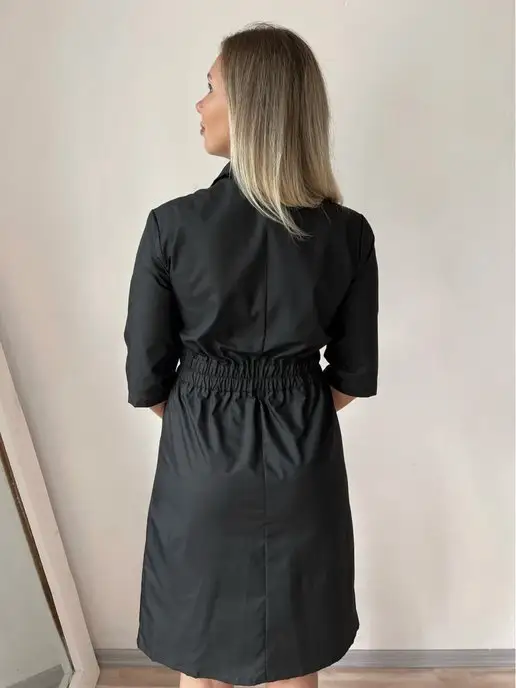 Elite Stylepro медицинский халат медика, черный, фото 3