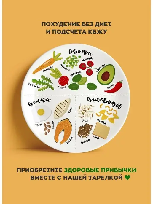 cup-cup Обеденная тарелка для похудения с надписью, 20 см, белый, фото 3