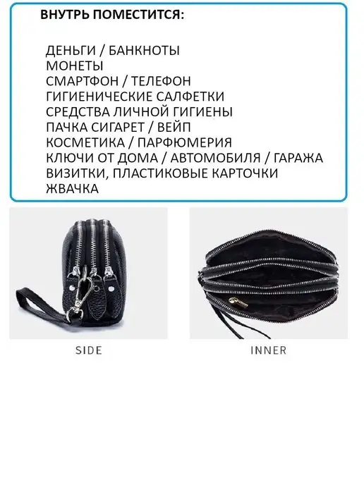 Fasrovo Клатч натуральная кожа на 3 раздела, серый, фото 4