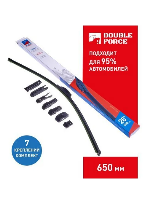 DOUBLE FORCE Щетка стеклоочистителя 375 мм бескаркасная, 650
