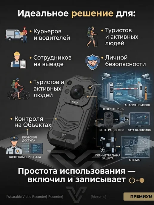 Blackview Персональный видеорегистратор V 2K, GPS, 64Gb и Wi-Fi, 64 ГБ, фото 2