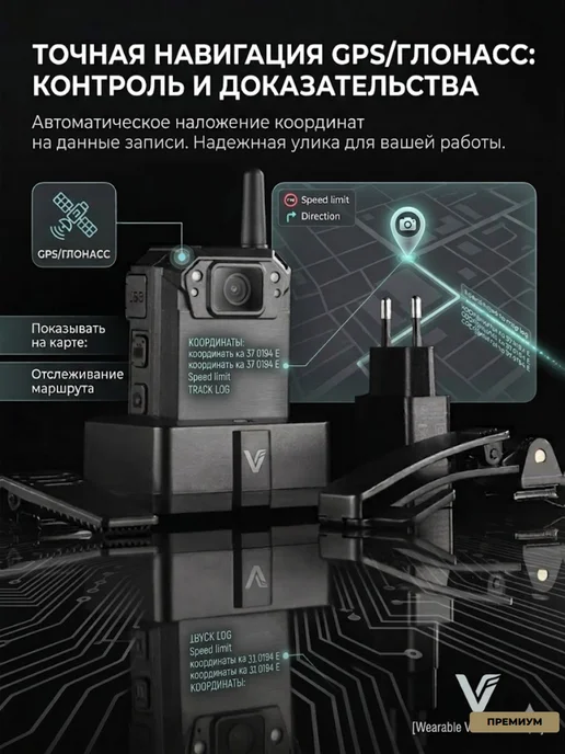 Blackview Персональный видеорегистратор V 2K, GPS, 64Gb и Wi-Fi, 64 ГБ, фото 5