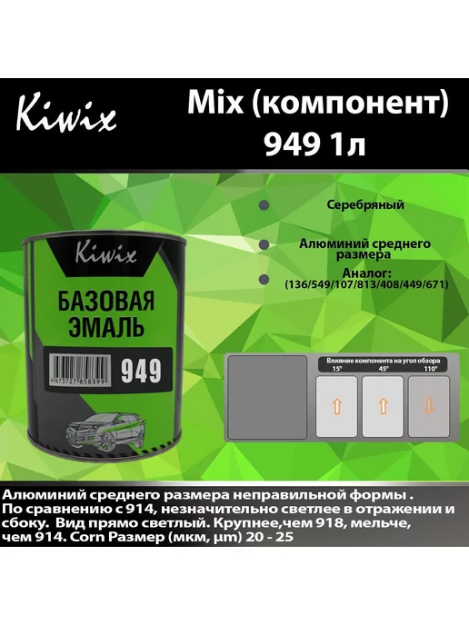 Kiwix Компонент микс 949 MIX Серебро 1л