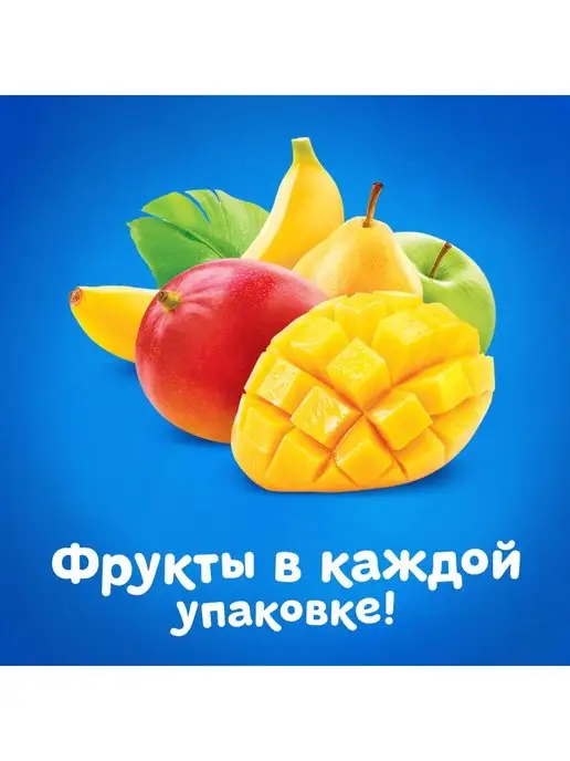 Агуша Пюре яблоко-груша-банан-манго 90г с 6месяцев 6шт, 90 г, 6 шт, фото 5