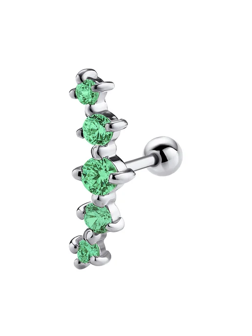 Dita One Серьга из серебра для пирсинга хряща, хеликса Five, серебристый