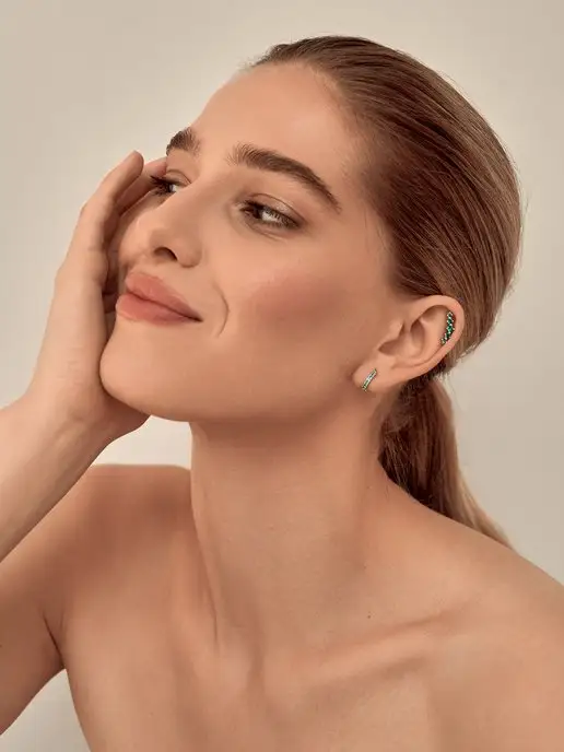 Dita One Серьга из серебра для пирсинга хряща, хеликса Five, серебристый, фото 3