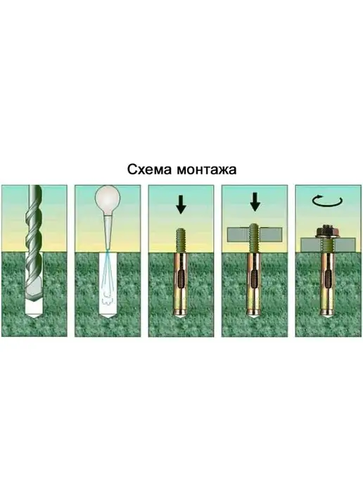 FIXER Анкер крепежный 6х60 с гайкой оцинкованный, 10x60, фото 3