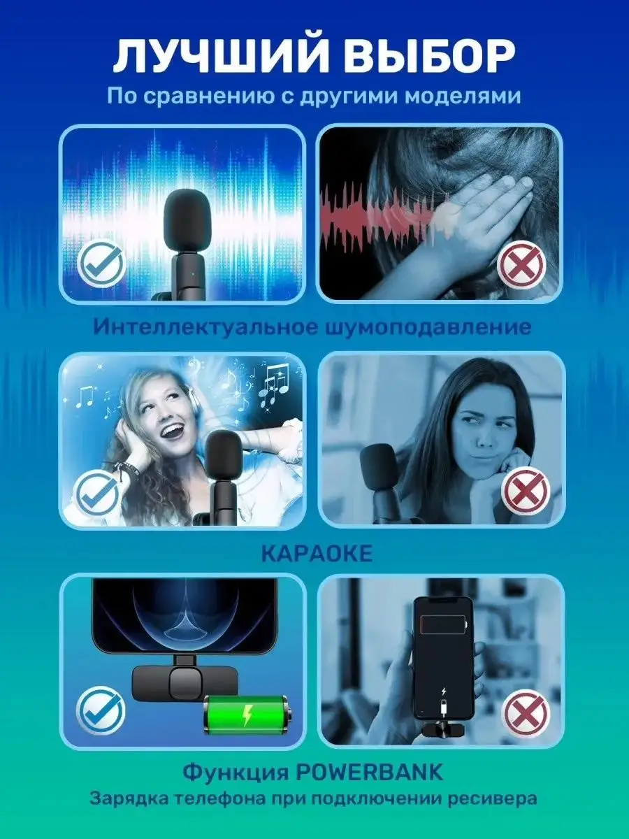 Беспроводной петличный микрофон петличка для iPhone MyLatso 94064444 купить  за 558 ₽ в интернет-магазине Wildberries