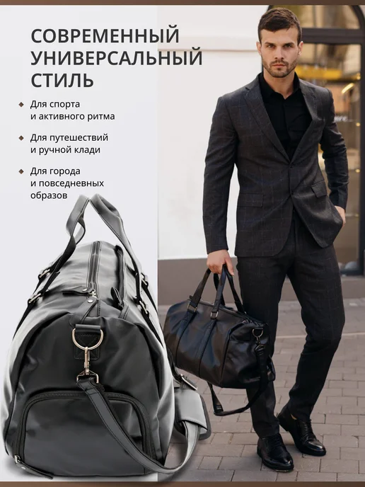 WINNERGEN Сумка спортивная дорожная для тренировок зала и бассейна, черный, фото 6