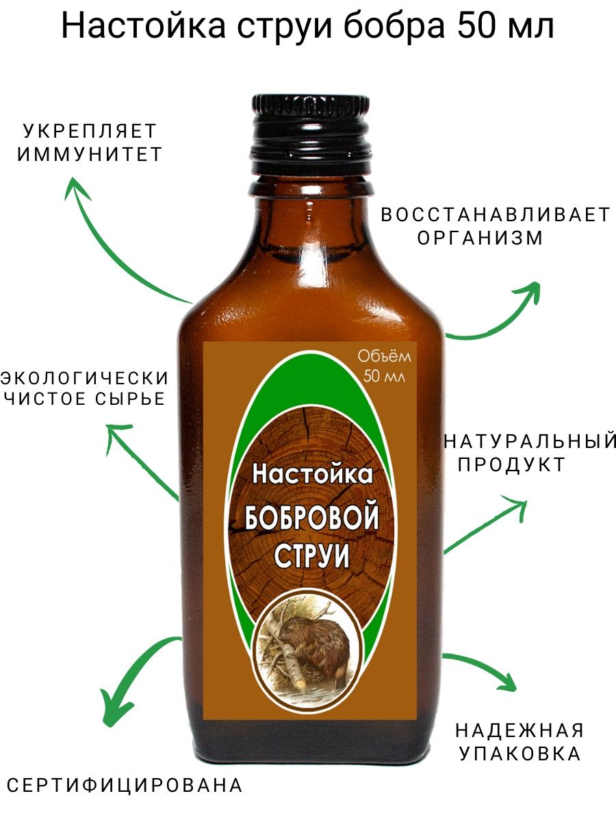 Струя бобра настойка 50 мл Долголетов 94211953 купить за 392 ₽ в  интернет-магазине Wildberries