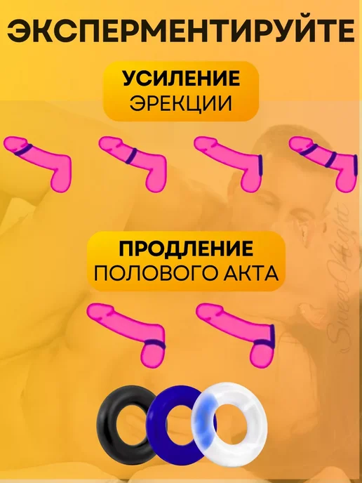 SweetNight Эрекционное кольцо насадка на член, синий, фото 3