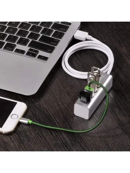 HOCO Разветвитель 4 USB HUB хаб концентратор, серый, фото 8