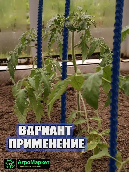 Агромаркет Опоры для растений, колышки садовые для сада огорода, теплиц, синий, 25 шт, фото 5