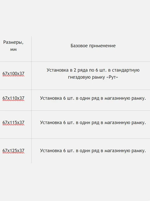Бируком 50 шт. Минирамка МАГАЗИН для сотового мёда 52*68 без пазов, 52x68, 50 шт, фото 4