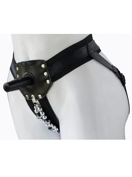 Trestsex Женский страпон Glamour black из киберкожи с вибрацией, черный, фото 6