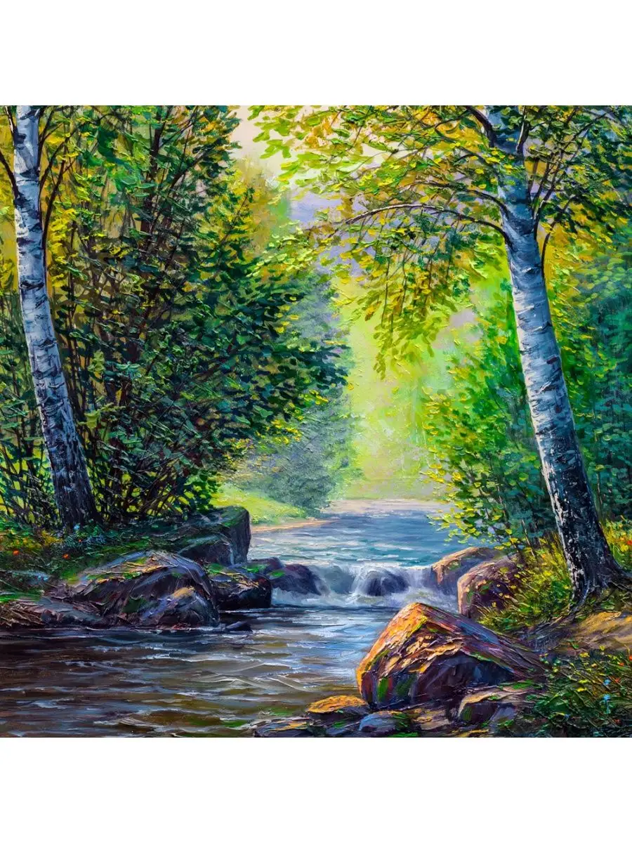 Алмазная мозаика без подрамника 40x40 с круглыми стразами