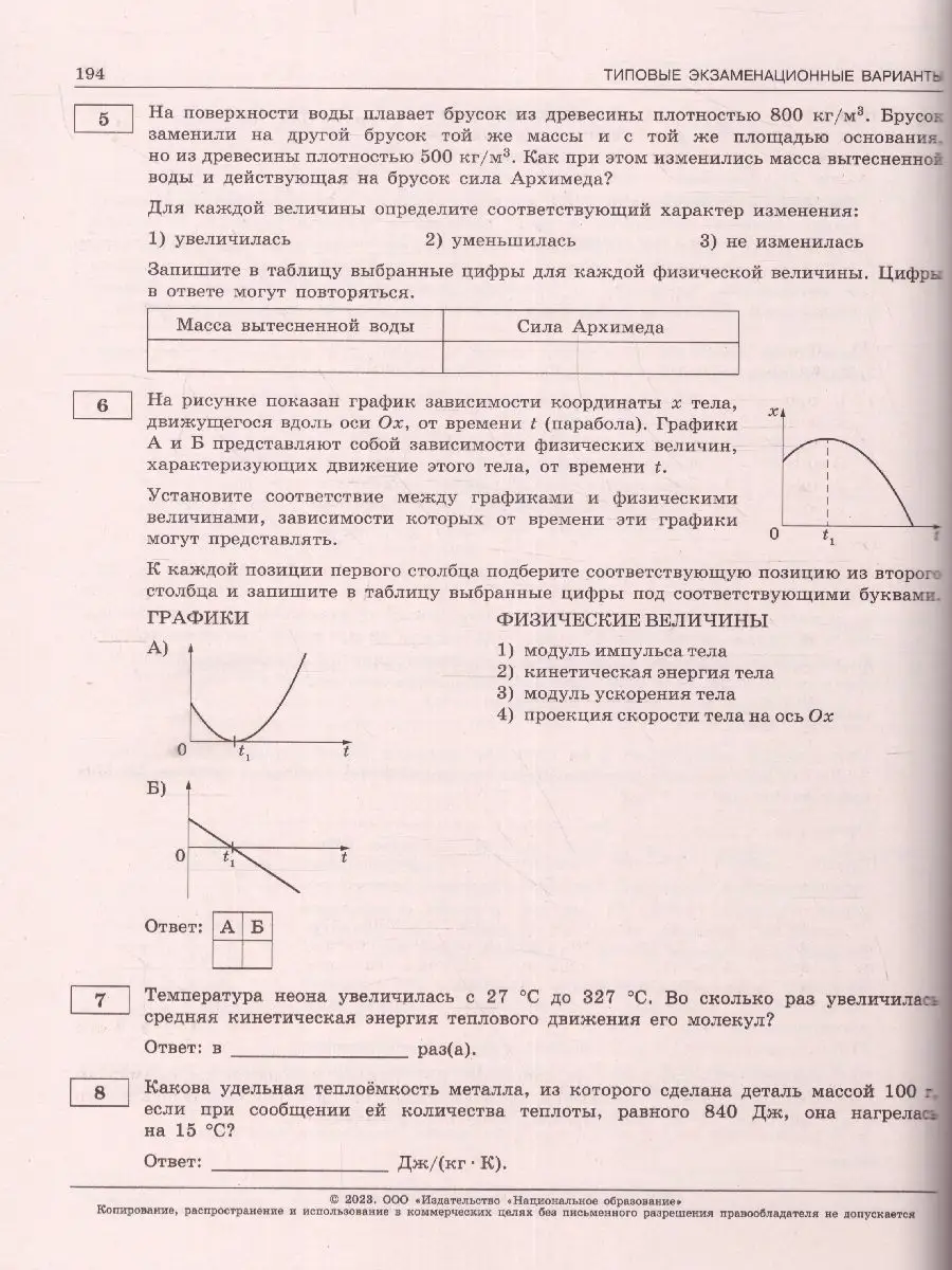 ЕГЭ-2023. Физика. Типовые 30 вариантов. Национальное Образование 94587177  купить в интернет-магазине Wildberries