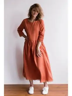 Платье льняное с кружевом MOREDRESS 94668915 купить за 8 848 ₽ в интернет‑магазине Wildberries