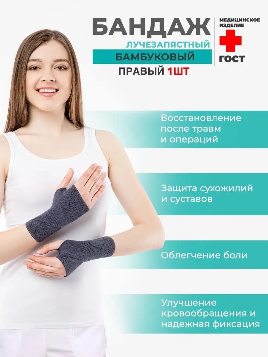 Бандаж медицинский лучезапястный правый