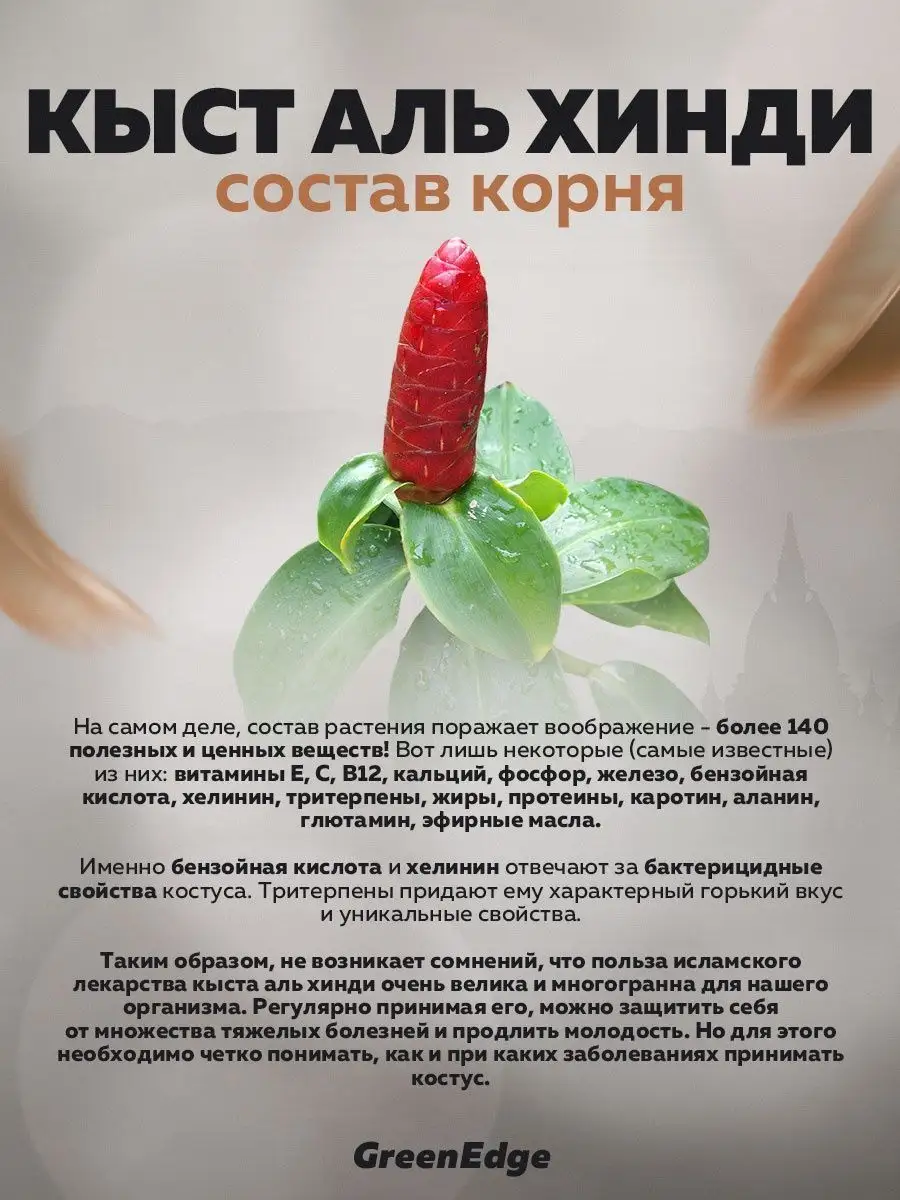 Кыст Аль Хинди молотый корень 200 грамм Green Edge Tea 94761822 купить за  363 ₽ в интернет-магазине Wildberries