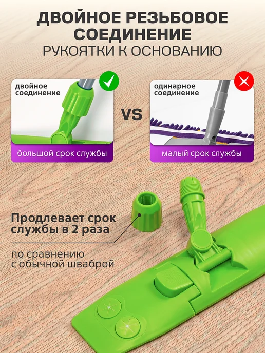 CityUP SHOP Швабра для пола простая, без ведра, зеленый, фото 3