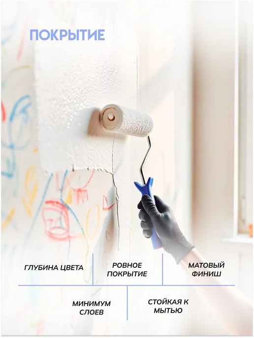 Кузница Цвета Краска моющаяся матовая 0.9л база А, 1,8 л, фото 6